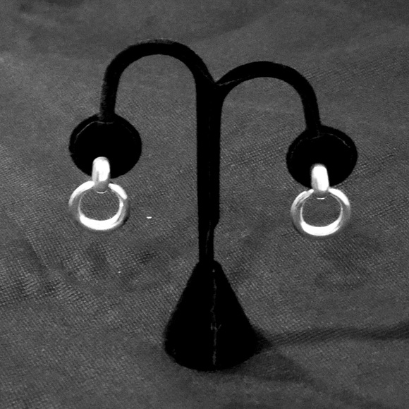 Lauren Ralph Lauren Sterling Silver Drop Door-Hanger Earrings. - Picture 1 of 6
